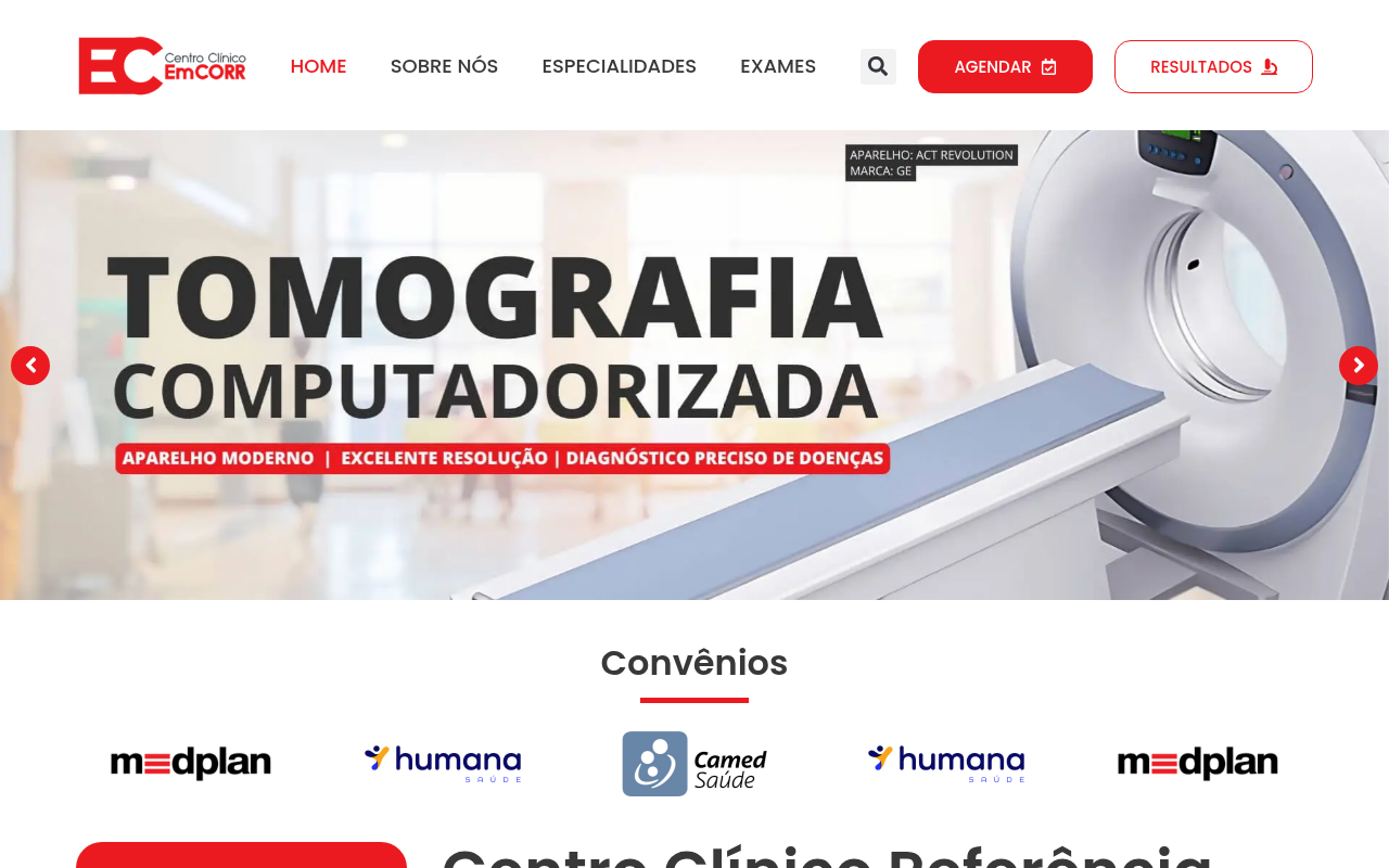 Site EmCORR Centro Clínico depois da reforma — emcorr.com.br
